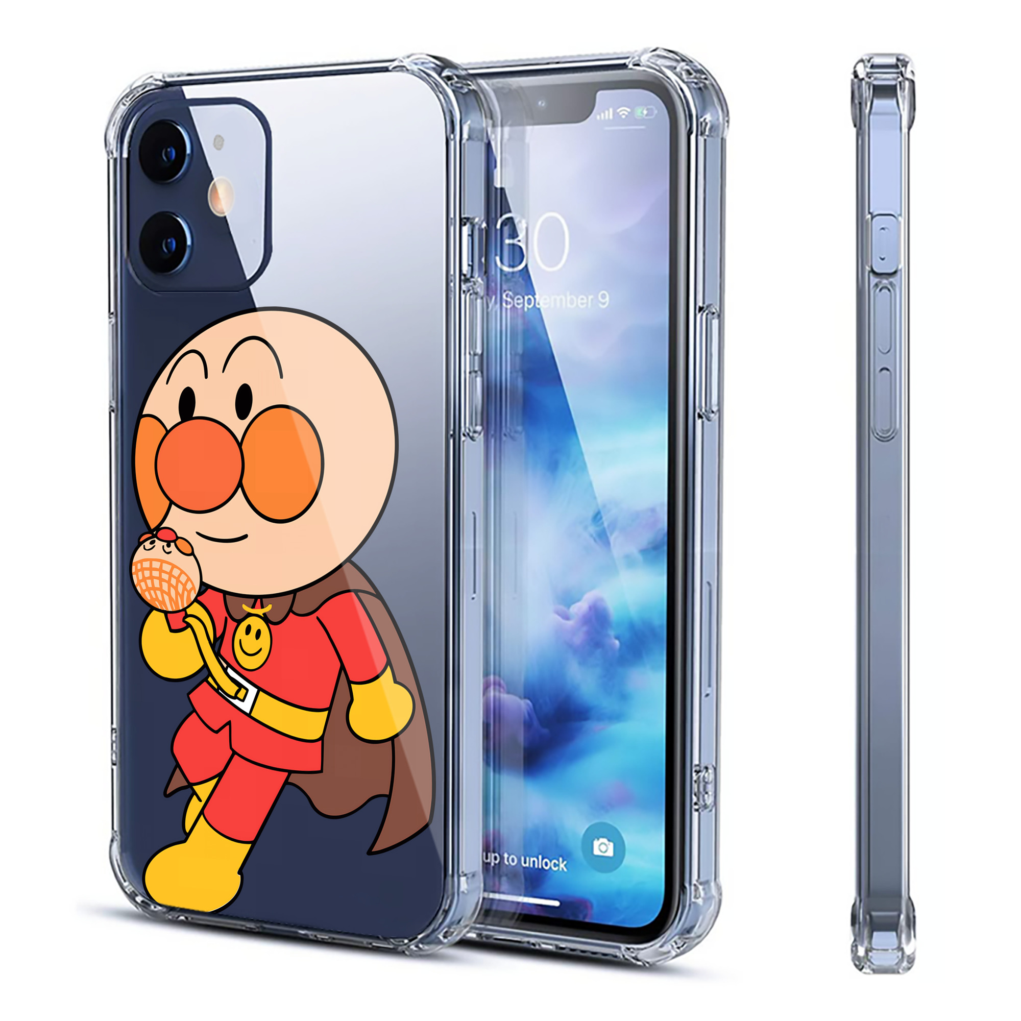 （画像用） アンパンマン Anpanman 【iPhone 12シリーズ対応】透明スマホケース（クリアソフトケース）